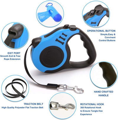 Retractable Leash: Walks Made Easy for Medium-Small Dogs and Cats!
